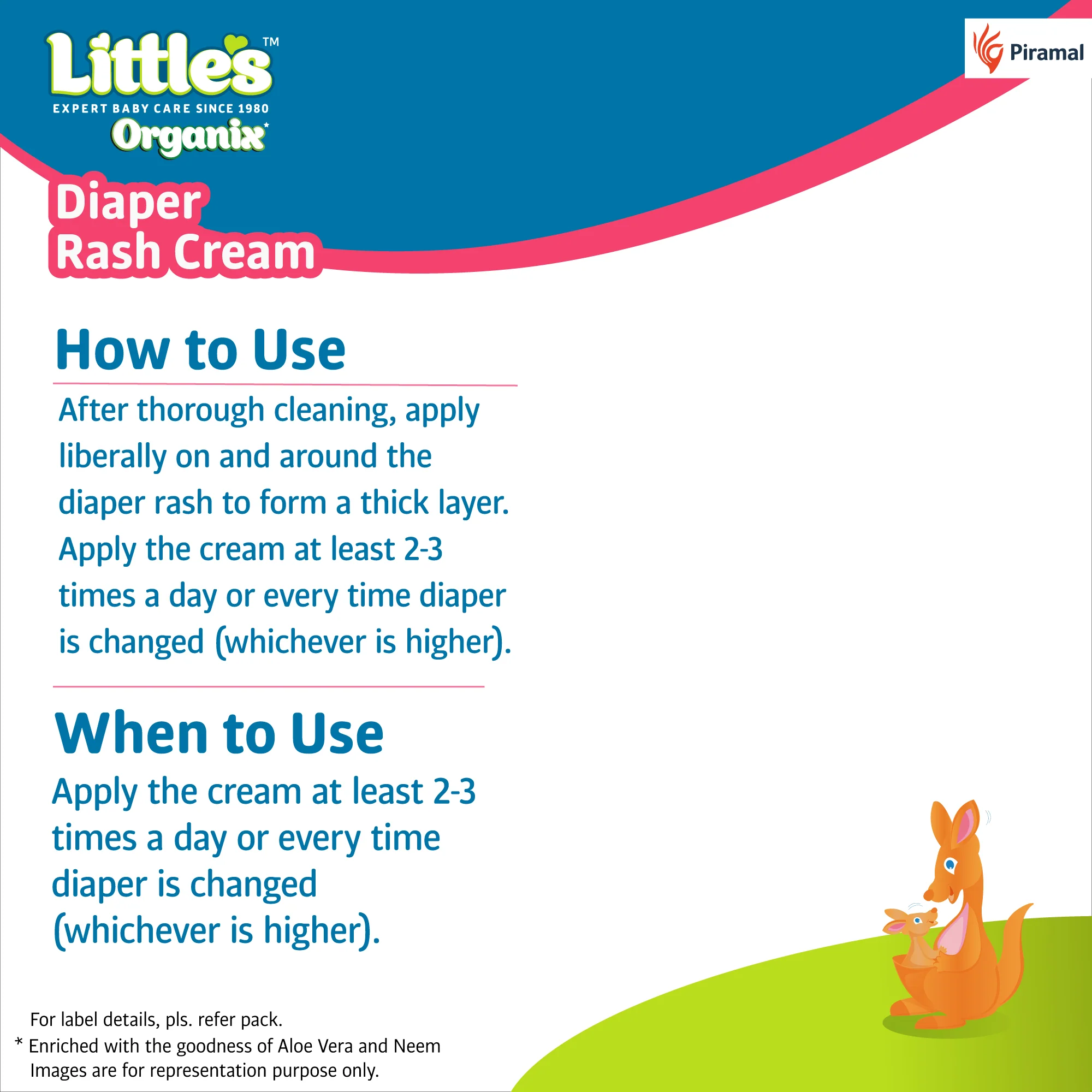 Little's Organix Diaper Rash Cream, with Organic Ingredients (Aloe Vera and Neem extract), Dermatologically Tested, White 50g - Image 6