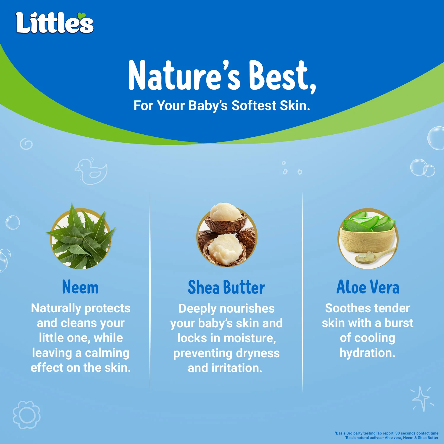 Little’s Organix Baby Bathing Bar Soap Free, Tear Free with Shea Butter, Aloe Vera & Neem for Soft Skin - Image 5