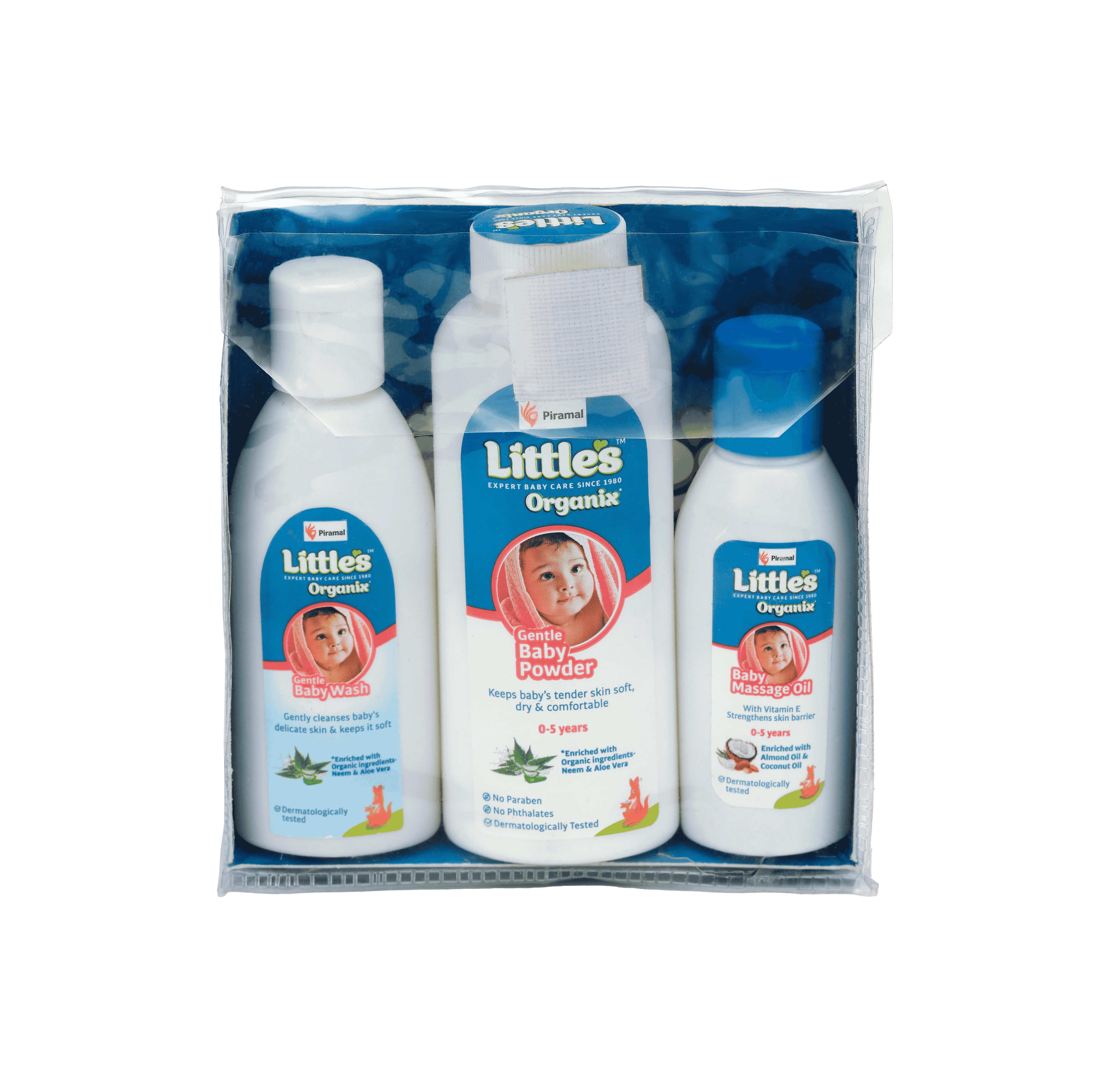 Little's Organix Travel Pack (Organix Gentle Baby Wash -25ml + Organix Gentle Baby Powder -20g + Organix Baby Massage Oil - 25ml) - Image 2