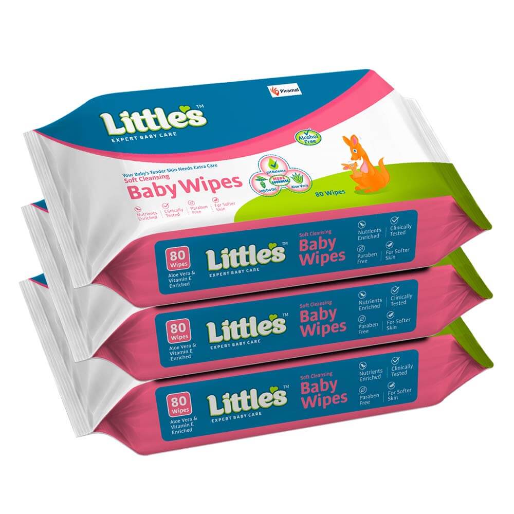 Little's Soft Cleansing Baby Wipes | Contains Aloe Vera & Jojoba Oil-80 wipes Buy 5 Get 5 - Image 10