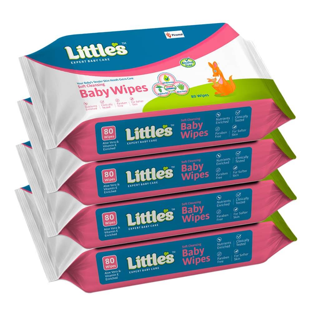 Little's Soft Cleansing Baby Wipes | Contains Aloe Vera & Jojoba Oil-80 wipes Buy 5 Get 5 - Image 11