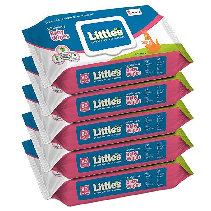 Little's Soft Cleansing Baby Wipes Lid Pack - 80 Wipes Buy 5 get 5 free - Image 3