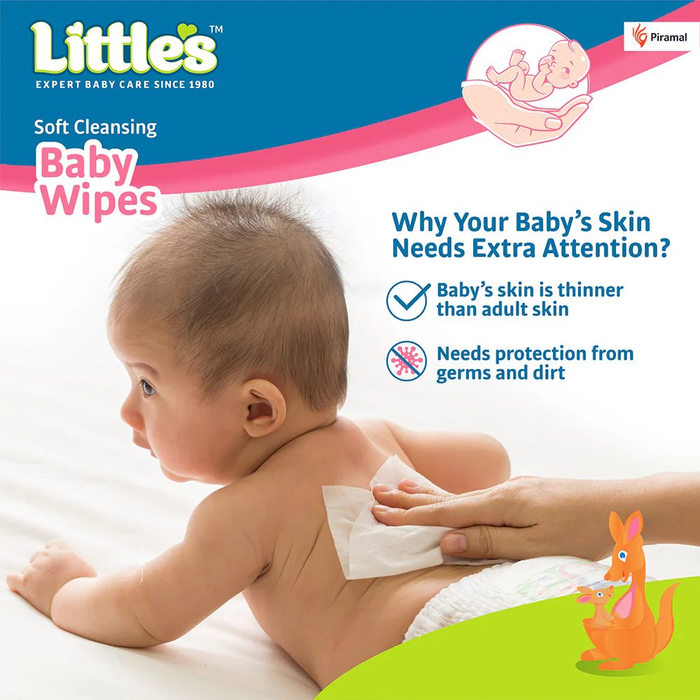 Little's Soft Cleansing Baby Wipes Lid Pack - 80 Wipes Buy 5 get 5 free - Image 9