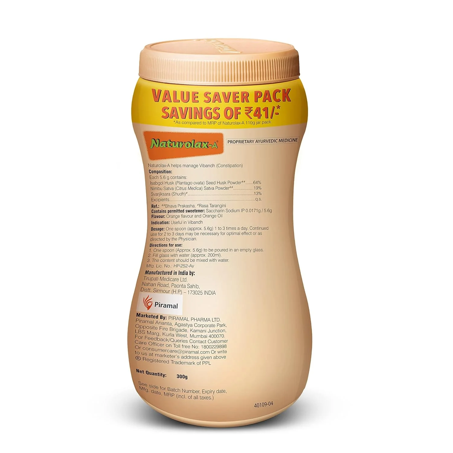 Naturolax-A Husk Powder | Isabgol powder for Constipation - 300 gm - Image 7