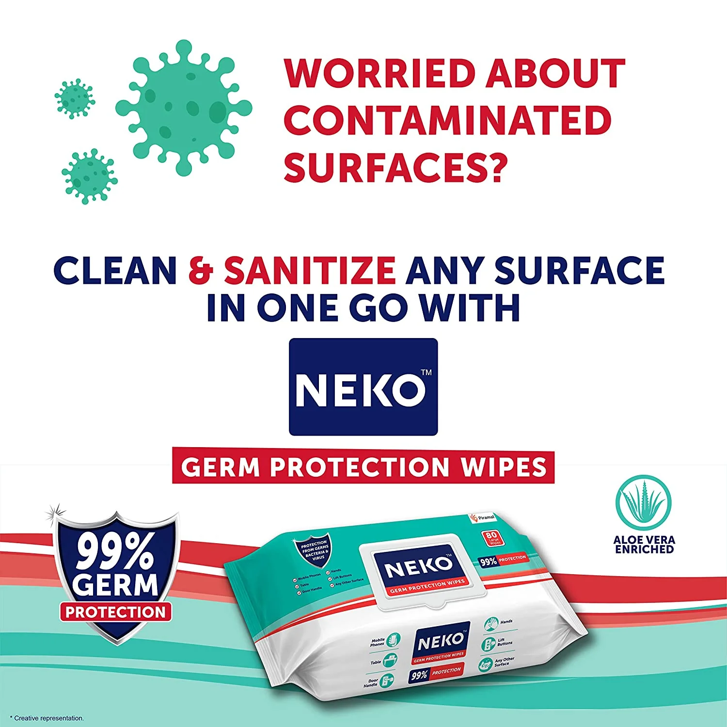 Neko Germ Protection Wipes | For Skin & Multisurfaces - Image 3