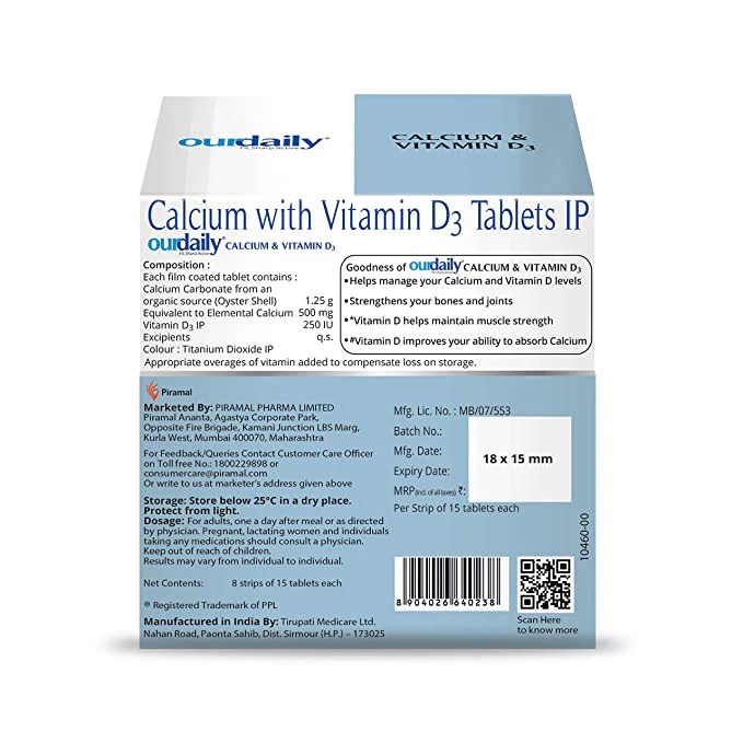 Ourdaily Calcium & Vitamin D3 Tablets | Daily Supplement For Stronger Bones & Joints - Image 9