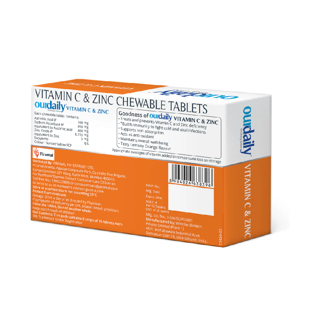 Ourdaily Zinc & Vitamin C Tablets | Chewable Tablets - Image 3