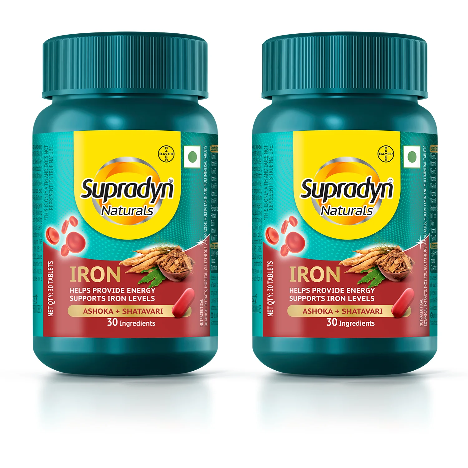 Supradyn Naturals Iron with 3X Iron, Ashoka, Shatavari, Zinc, Vitamin C, Folic Acid, 30 vital nutrients, Supports Blood Health & Provides Energy, Pack of 30 tabs,Veg - Image 8