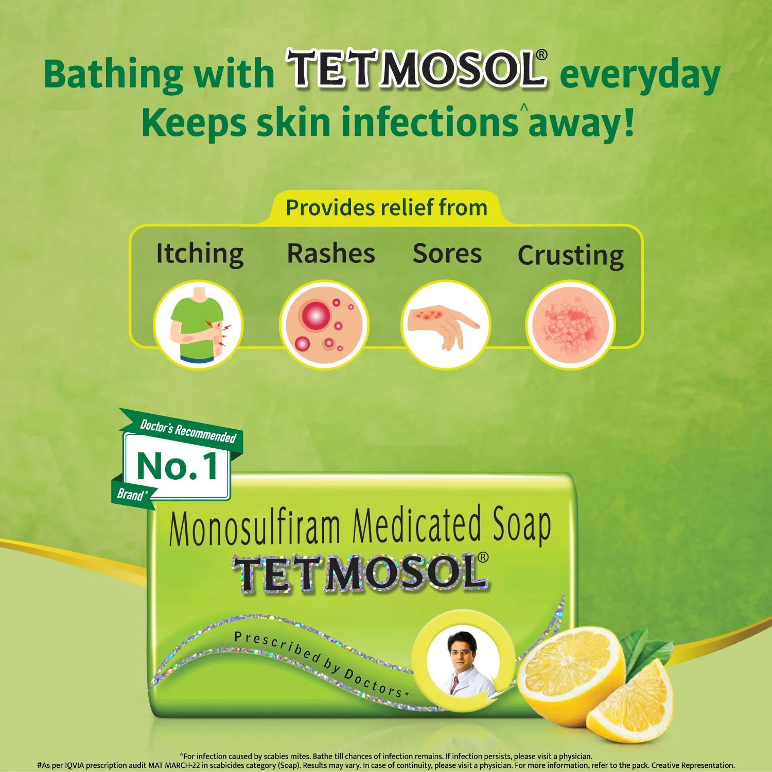 Tetmosol Monosulfiram Medicated Soap | Fights Skin Infections-100gm - Image 2