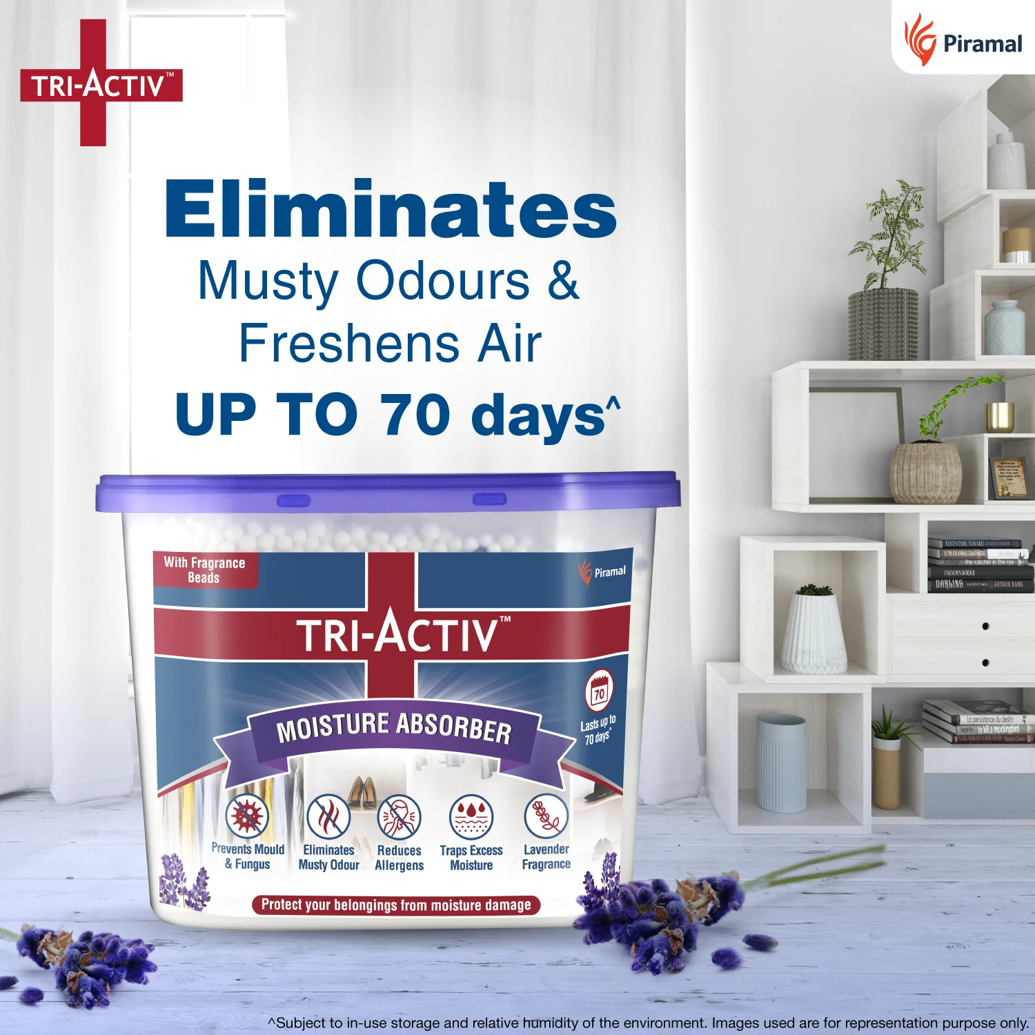 Tri-Activ Moisture Absorbers | Dehumidifier For Wardrobe, Closet, Shoe Rack | Absorption Capacity upto 600ml Each I Prevent Mould & Fungus, Allergens & Eliminate Odour - Image 2
