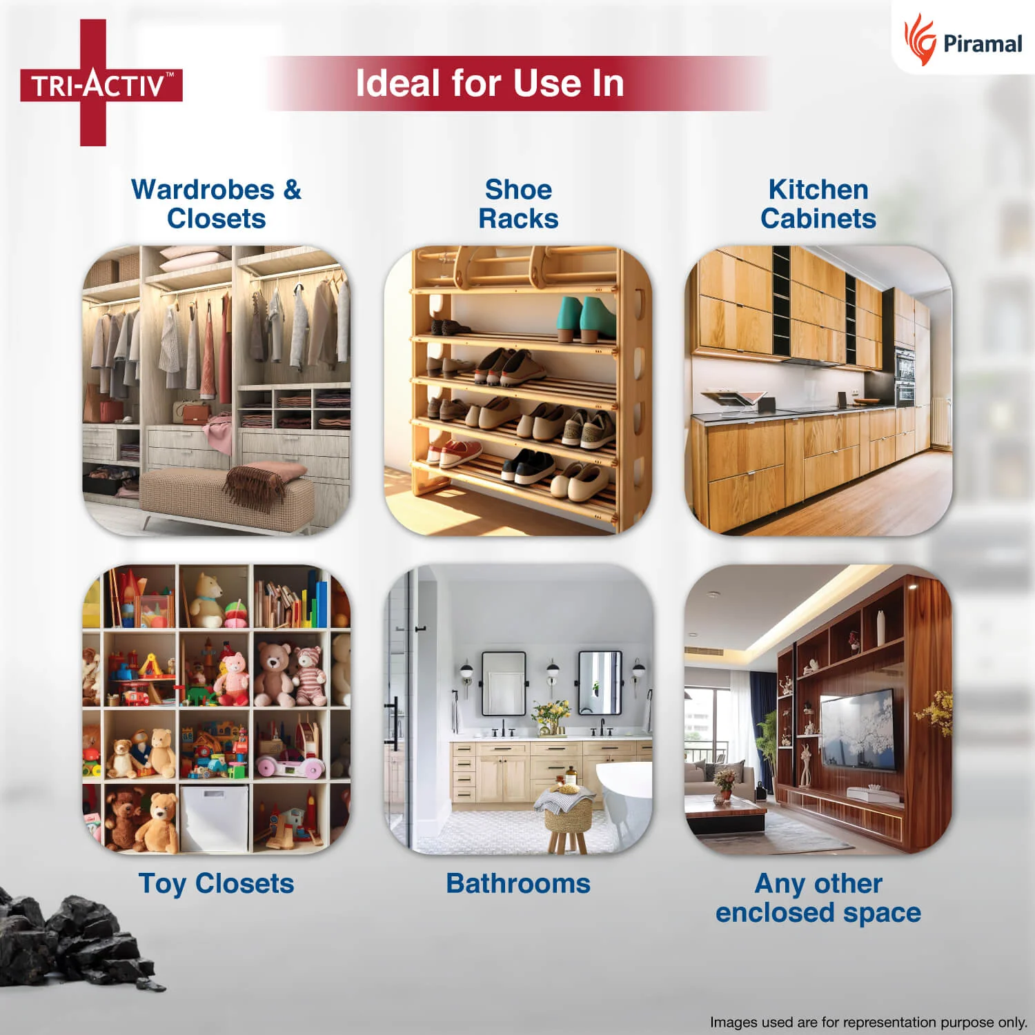 Tri-Activ Moisture Absorbers | Dehumidifier For Wardrobe, Closet, Shoe Rack | Absorption Capacity upto 600ml Each I Prevent Mould & Fungus, Allergens & Eliminate Odour - Image 6