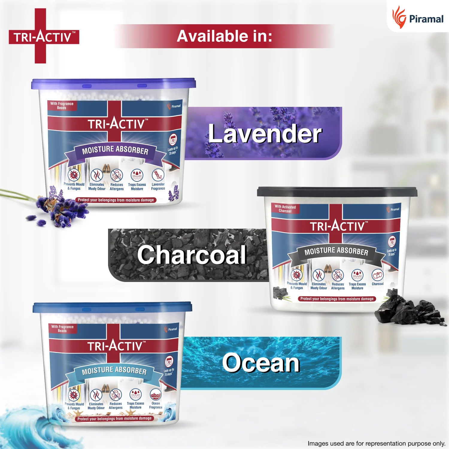 Tri-Activ Moisture Absorbers | Dehumidifier For Wardrobe, Closet, Shoe Rack | Absorption Capacity upto 600ml Each I Prevent Mould & Fungus, Allergens & Eliminate Odour - Image 7
