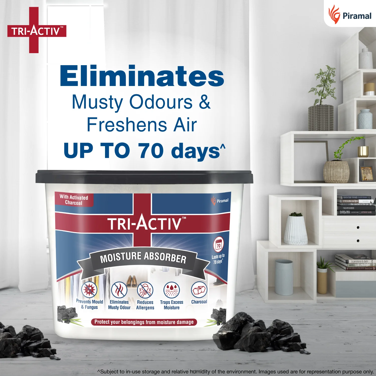 Tri-Activ Moisture Absorbers | Dehumidifier For Wardrobe, Closet, Shoe Rack | Absorption Capacity upto 600ml Each I Prevent Mould & Fungus, Allergens & Eliminate Odour - Image 8
